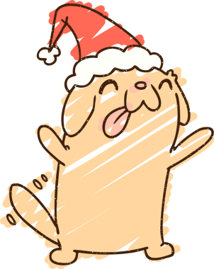 Bir insan tarafından çizilen neşeli köpek tebeşiri.