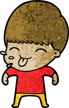 Bir insan tarafından çizilmiş komik çizgi film çocuğu.