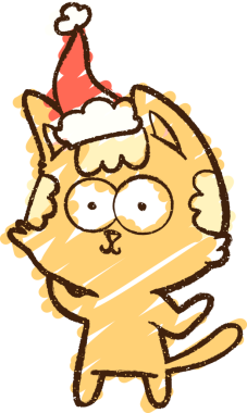 Bir insan tarafından çizilen Noel Kedisi Tebeşiri