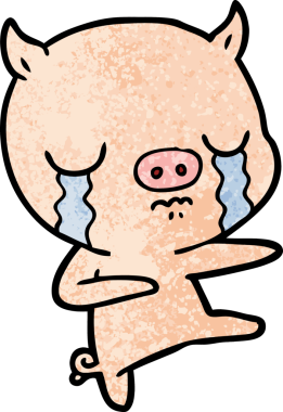 Bir insan tarafından çizilmiş domuz ağlaması.