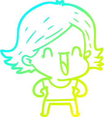 Bir insan tarafından çizilmiş mutlu bir karikatür çizimi.