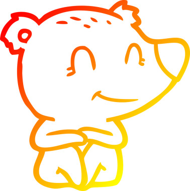 Bir insan tarafından çizilmiş gülen kutup ayısı karikatürü.