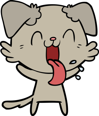 Bir insan tarafından çizilmiş nefes nefese bir köpek.