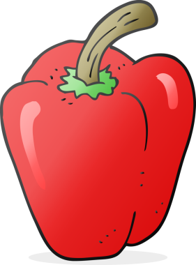 Bir insan tarafından çizilmiş karikatür biberi.