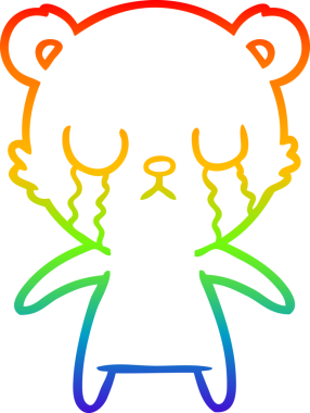 Bir insan tarafından çizilmiş ağlayan çizgi film ayısının çizimi.