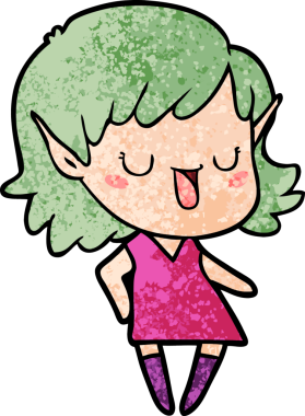 Bir insan tarafından çizilmiş bir elf kızı.