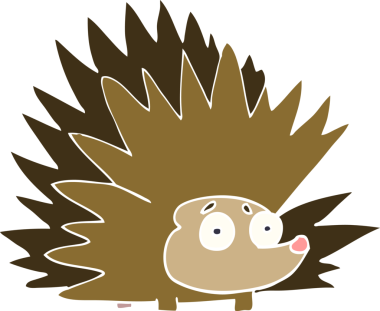 Bir insan tarafından çizilmiş çivili kirpi.