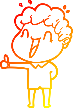 Bir insan tarafından çizilmiş mutlu bir adamın çizgi çizimi.