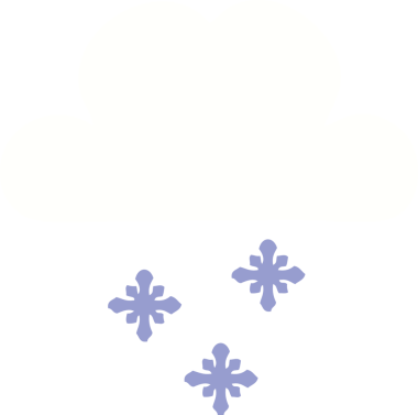 Bir insan tarafından çizilmiş bir kar bulutunun düz renkli retro karikatürü