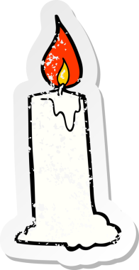 Bir insan tarafından çizilmiş karikatür mumunun gerilimli yapıştırması.