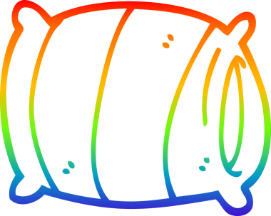 gökkuşağı gradyan çizgi çizimi bir insan tarafından çizilmiş yastık