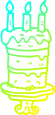 Bir insanın çizdiği çikolatalı pastanın soğuk gradyan çizgisi.