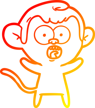 Bir insan tarafından çizilmiş bir çizgi filmin sıcak gradyan çizimi.