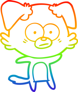 gökkuşağı gradyan çizimi bir insan tarafından çizilmiş sinirli bir köpek çizgi filmi