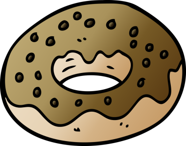 Bir insan tarafından çizilmiş çikolatalı çörek.