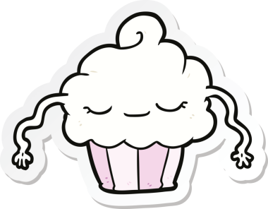 Bir insan tarafından çizilmiş bir kek etiketi.