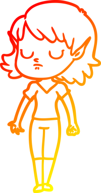 Bir insan tarafından çizilmiş çizgi film karakteri bir elf kızı çizimi