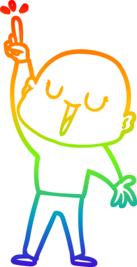 gökkuşağı gradyan çizimi mutlu bir çizgi kel adamın çizimi bir insan tarafından çizildi