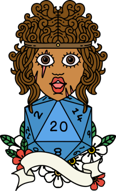 Retro Dövme Tarzı İnsan Barbarlığı Bir insan tarafından çizilmiş doğal 20 zar ile