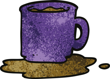 Bir insan tarafından çizilmiş karalama kahve kupası.