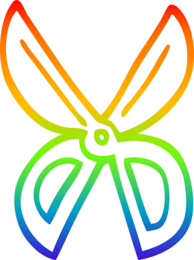 gökkuşağı gradyan çizgi çizimi bir insan tarafından çizilmiş makas