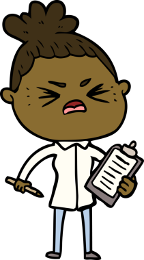 Bir insan tarafından çizilmiş kızgın bir kadın.