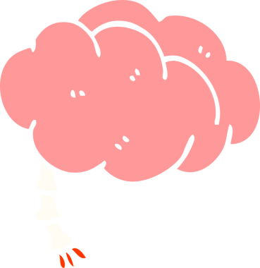 Bir insan tarafından çizilmiş düz renk çizim çizgi film beyni