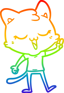 gökkuşağı gradyanı çizimi bir insan tarafından çizilmiş çizgi film kedisi