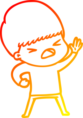 İnsan tarafından çizilmiş bir çizgi filmin sıcak gradyan çizimi.