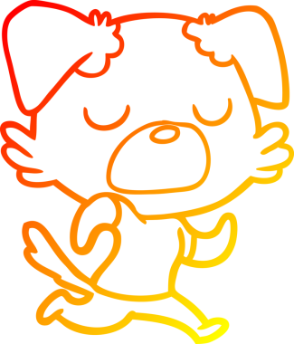 Bir insan tarafından çizilen çizgi film köpeğinin sıcak çizgi çizimi