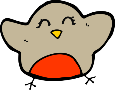 Bir insan tarafından çizilmiş robin çizgi filmi.