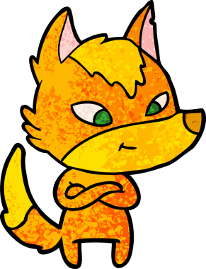 Bir insan tarafından çizilmiş tilki çizgi film karakteri