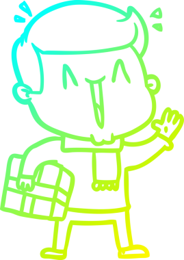 Bir insan tarafından çizilmiş, heyecanlı bir çizgi film çizimi.