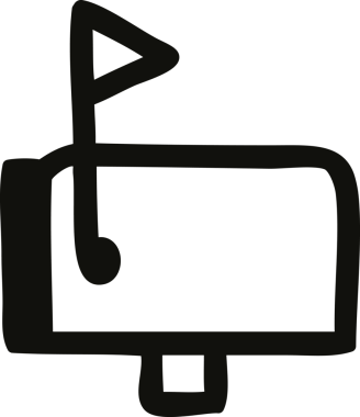 Bir insan tarafından çizilmiş posta kutusu simgesi