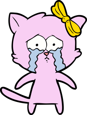 Bir insan tarafından çizilmiş çizgi film kedisi.