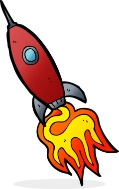 Bir insan tarafından çizilmiş çizgi film uzay gemisi.