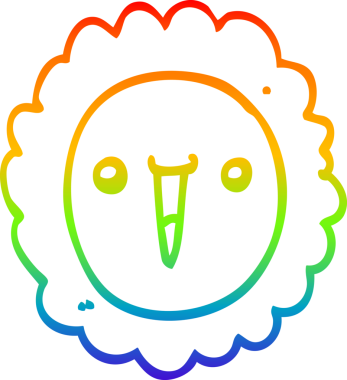 gökkuşağı gradyan çizgi çizimi bir insan tarafından çizilmiş ayçiçeği karikatürü