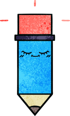 Bir insan tarafından çizilmiş bir kalemin retro grunge doku karikatürü