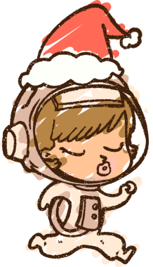 Bir insan tarafından çizilmiş Xmas Astronot Tebeşiri