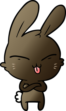 Bir insan tarafından çizilmiş şirin çizgi film tavşanı.