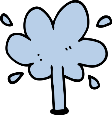 Bir insan tarafından çizilmiş su fışkırtması.