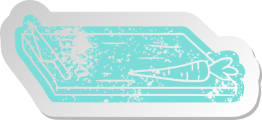 Bir insan tarafından çizilmiş eski bir sebze doğrama tahtası.