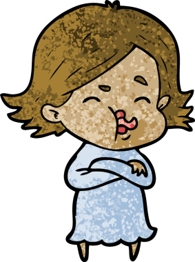 Bir insan tarafından çizilen karikatür kızı.