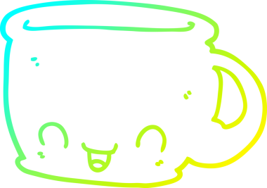 Bir insanın çizdiği bir fincan kahvenin soğuk gradyan çizgisi.