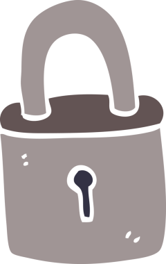 Bir insan tarafından çizilmiş karikatür asma kilit.