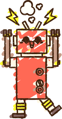 Bir insan tarafından çizilen robot tebeşiri.