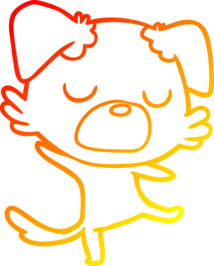 Bir insan tarafından çizilmiş çizgi film köpeğinin sıcak çizgi çizimi