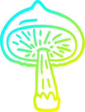 Bir insan tarafından çizilmiş bir mantarın soğuk gradyan çizimi