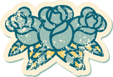 Bir insan tarafından çizilmiş bir buket çiçeğin sembolik dövmesi.