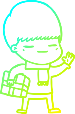 Bir insan tarafından çizilmiş, kendini beğenmiş bir çocuğun soğuk çizgi çizimi.